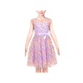 thumbnail image 1 of Robe Fille Multicolore Arc-en-Ciel à Pois Rétro Tulle Violet Robe de Soirée 10 Ans, 1 of 8