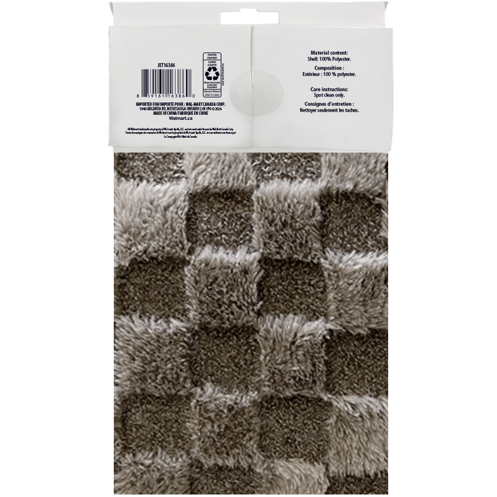Housse de coussin décoratif Mainstays, à carreaux, 18 x 18 po, Checker Teddy, brun