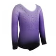 thumbnail image 2 of Greyghost Children Kids Girls Long Sleeve Leotards, Bright Color Patterned Gradient Ballet Practice Dance Wear Costumes, Athletic Gymnastics Bright Color Body Suits, 2 of 19