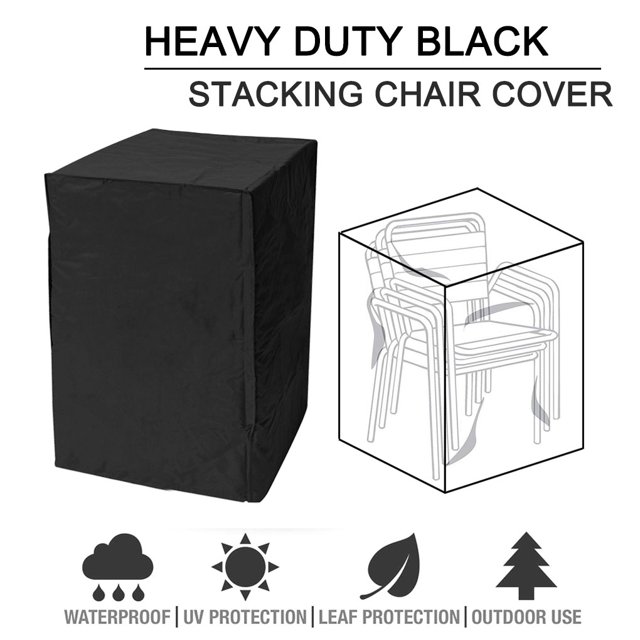 mmirethe Mobilier d'Extérieur Empilable avec Ces Housses de Chaise de Rangement Pratique Housse de Protection Extérieure Noir 64x64x120cm