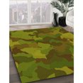 thumbnail image 3 of Ahgly Tapis Rectangulaire Lavable en Machine Intérieur Transitionnel Jaune Foncé Vert, 7 Pieds x 9 Pieds, 3 of 7