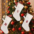 thumbnail image 4 of Christmas Knitted Stocking With Personalised Alphabet Letter Christmas Tree Initial White C, 4 of 9
