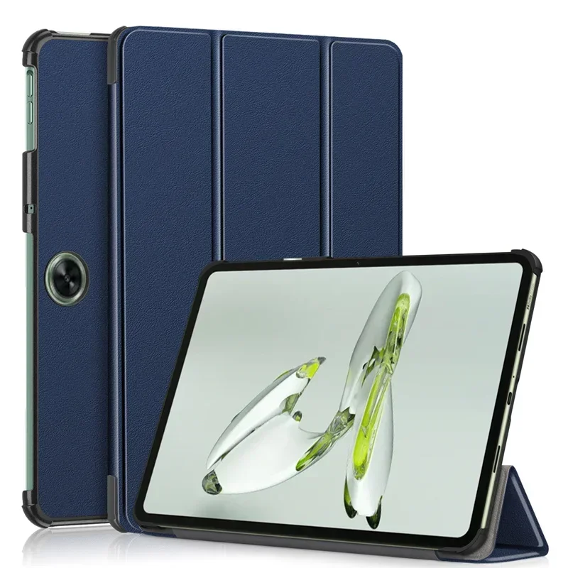 Coque For OPPO Pad Neo Case 11.4 inch Magnetic Tri-Folding Stand Smart Cover Funda For OnePlus Pad Go OPPO Pad Air 2 Tablet Case dark blue For OPPO Pad Neo
