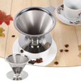 thumbnail image 2 of HLONK Stainless Steel Pour Over Coffee Dripper Double Layer Mesh Filter Cup Stand Home Office Use Coffee Dripper Stainless Mesh Filter Cup, 2 of 9
