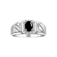 thumbnail image 1 of RYLOS Men's Rings 14K White Gold Classic 7X5MM Oval Gemstone & Diamond Ring Cabochon Onyx October Birthstone Rings For Men Size 13, 1 of 7