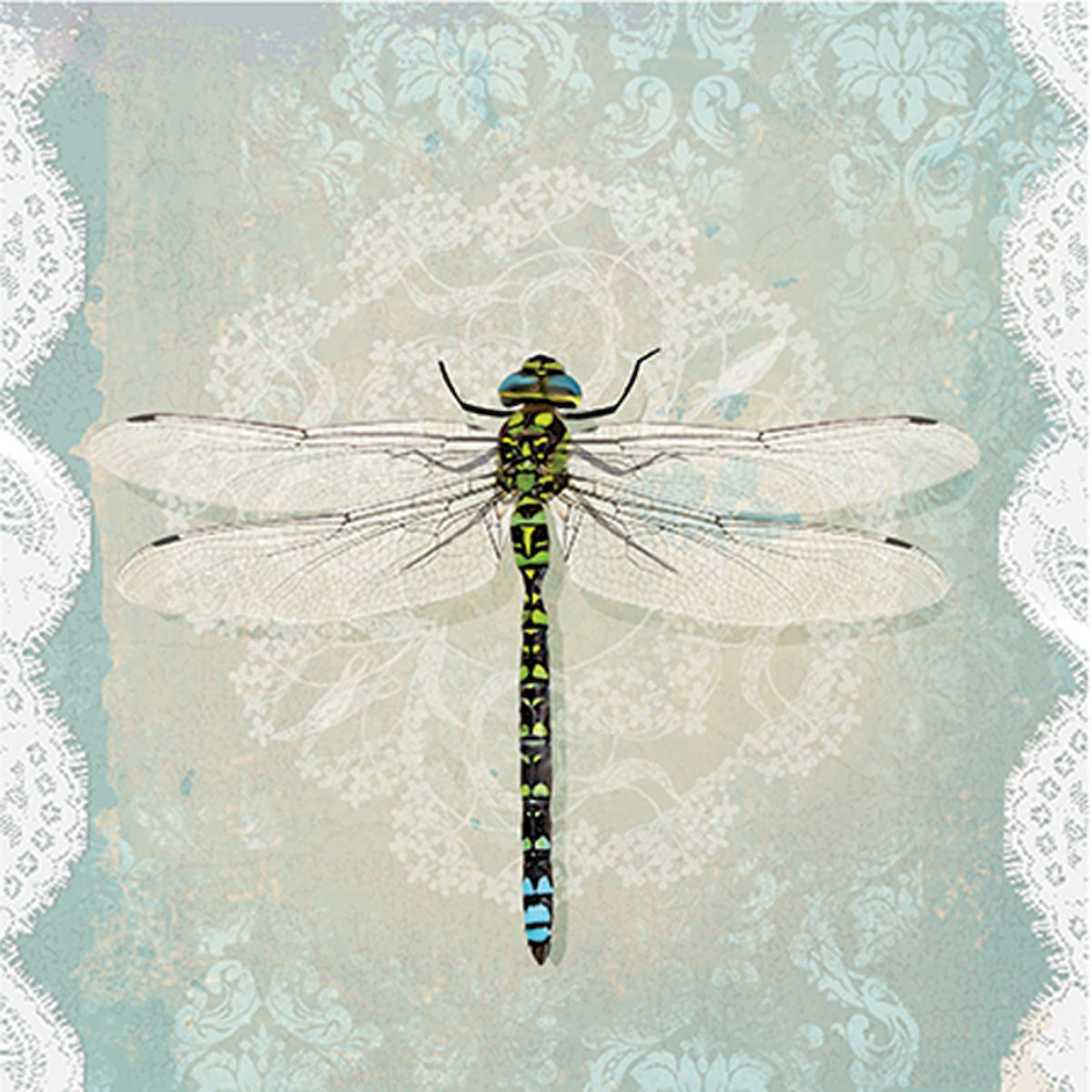 Set of 6 Luncheon Lace Dragonfly Napkins 20 Pack
