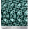 thumbnail image 1 of Soimoi Crepe Silk Fabric Diamond & Circle Block Print Fabric by Yard 42 Inch Wide, 1 of 1