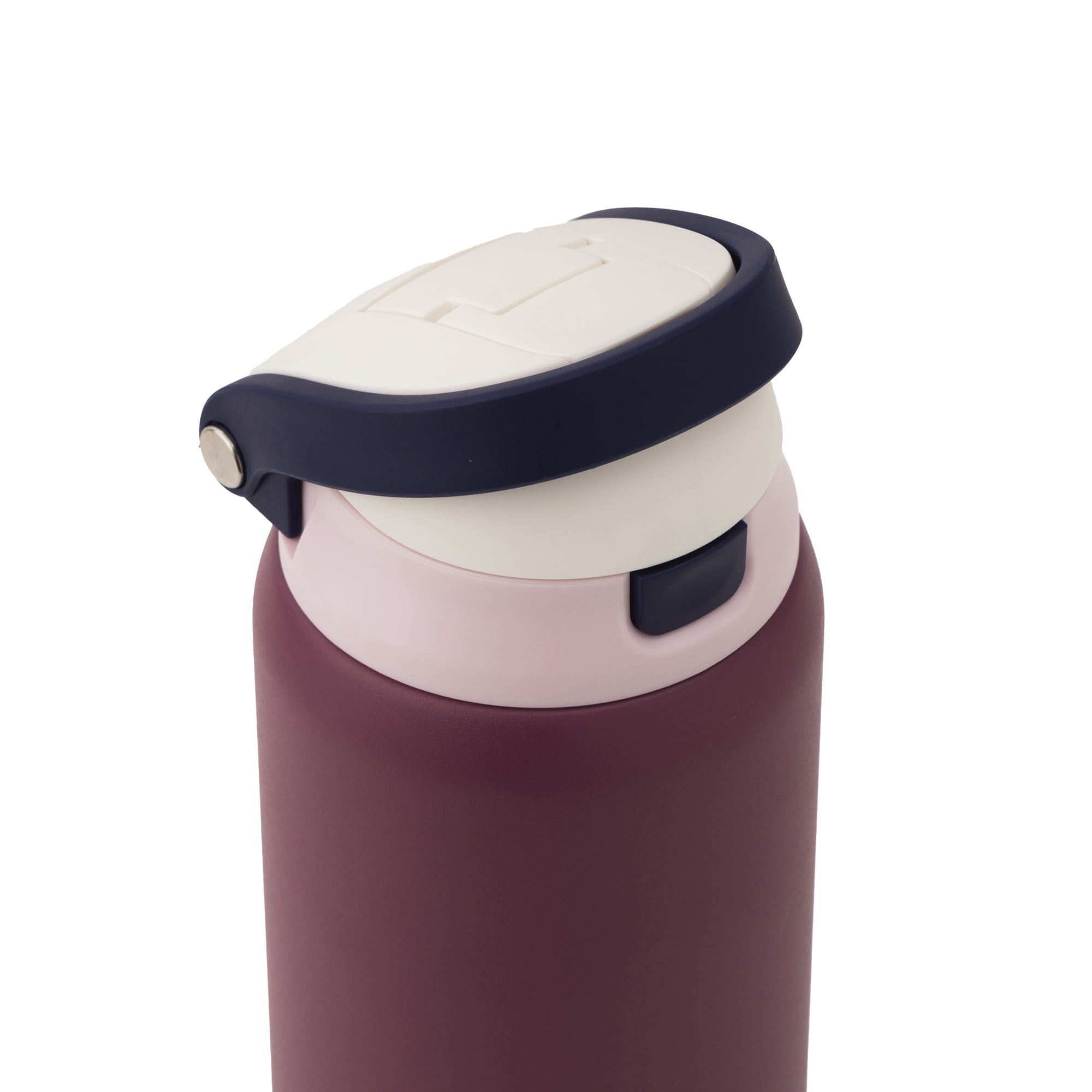 TAL Stainless Steel 2-in-1 Straw and Chug Water Bottle with Push Lid 32 fl oz, Berry