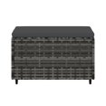 thumbnail image 2 of vidaXL Garden Footrest with Cushion Grey Poly Rattan, 2 of 4