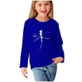 thumbnail image 1 of T-shirts à Manches Longues pour Filles, Col Rond, en Coton, Imprimé Libellule, T-Shirts Décontractés d'Automne et de Printemps, T-Shirts Graphiques Basiques pour Enfants (4 Ans, Bleu), 1 of 5