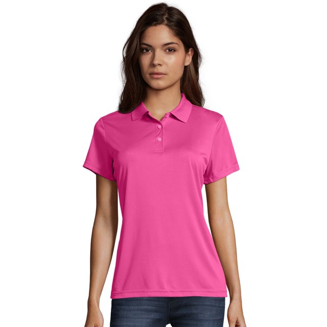 Hanes Womens Sport Cool DRI Performance Polo, 2XL, Wow Pink