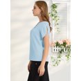 thumbnail image 4 of INSPIRE CHIC Blouse à Col Ras du Cou en V Découpé à Fente pour Femme, Décontractée, avec Poignets Froncés, 4 of 6