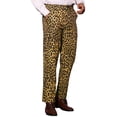 thumbnail image 4 of INSPIRE CHIC Pantalon pour Homme Imprimé Léopard Coupe Régulière Vintage devant Plat Pantalon 28 Brun, 4 of 5