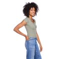 thumbnail image 4 of No Boundaries Women's Rib Henley Tee, 4 of 6