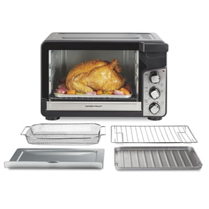 Hamilton Beach Vue facile XL Grille-pain avec sur-crise Air Fry, 6 Capacité de coupe, 1760 Watts, acier inoxydable, 31460JC
