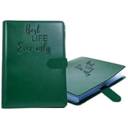 Fufafayo Leather Binder Magnetic Transmission Manual, Elegant Magnetic Closure Document Organizer, Professional Religious Manual Cover for Preachers Pastors, Durable Paper Binder for Sermons Notes