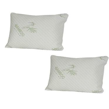 2 Piece Set Waterproof Pillow Protector, Bamboo Blend Hypoallergenic, Zippered Encasement, Protect Against Fuilds, Dust Mite, Bacteria & Allergens