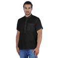 thumbnail image 1 of Atasi Short Kurta Mandarin Collar Tee Solid Short Sleeve Henley Shirt With Pocket, 1 of 7