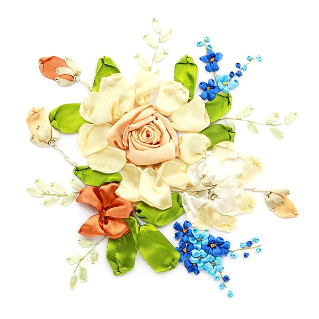 yuksok Ribbon Embroidery Equipment DIY Flower Painting Stamped Cross Stitch 04
