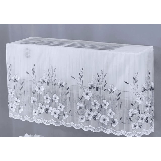 Floral Curtain for Air Conditioner Lightweight Polyester Design Ideal for Living Room Bedroom or Bathroom Décor Effective Windproof Covering Solution