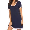 thumbnail image 4 of Grande Promotion! Chemise de Nuit en Coton pour Femmes - Robe de Nuit à Manches Courtes pour Femme, 4 of 6