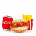 thumbnail image 1 of One Paw, 3-Pack Fast Food Dog Toy Set, Cola, Hot Dog & Fries, 1 of 7