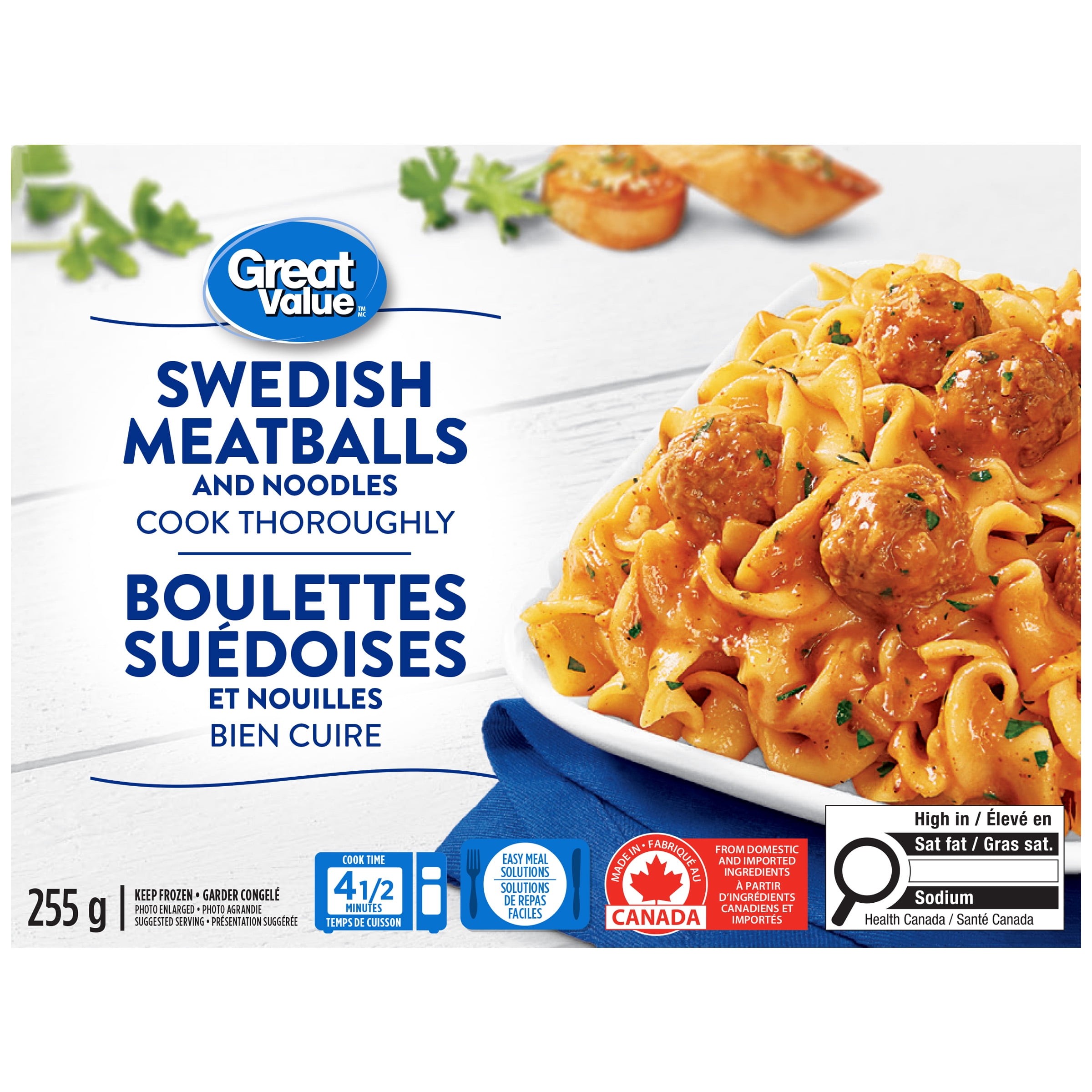 Great Value Swedish Meatballs and Noodles, 255 g