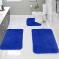 thumbnail image 1 of Solid Color Bath Mats 3 Set Bathroom Rugs For 3 Pcs Toilet Mats Universal Soft Comfortable Water Absorption Non-Slip Thick Machine Washable Easier To Dry Dark, 1 of 8