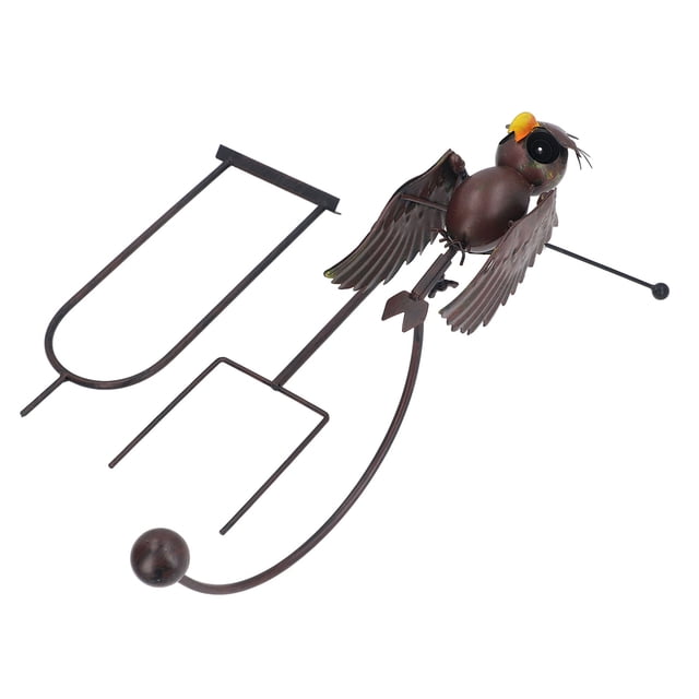 Stake Owl Wind Sculpture, Decorative Flapping Wing Metal Lawn Owl Sculpture Rustproof Vivid Lifelike for Garden for Backyard