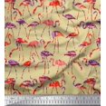 thumbnail image 1 of Soimoi Polyester Crepe Fabric Flamingo Bird Fabric Prints by Yard 52 Inch Wide, 1 of 3