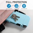 thumbnail image 3 of KOMI Switch OLED Case for Nintendo Switch OLED Model, Dockable Cover Soft TPU Protector Case for Switch OLED Grips & Console and Accessories with 2 Pcs Thumb Caps, Blue, 3 of 5