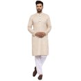 thumbnail image 1 of Maple Clothing Kurta-Pyjama Décontracté Indien pour Homme en Coton (Blanc Cassé, TG), 1 of 6