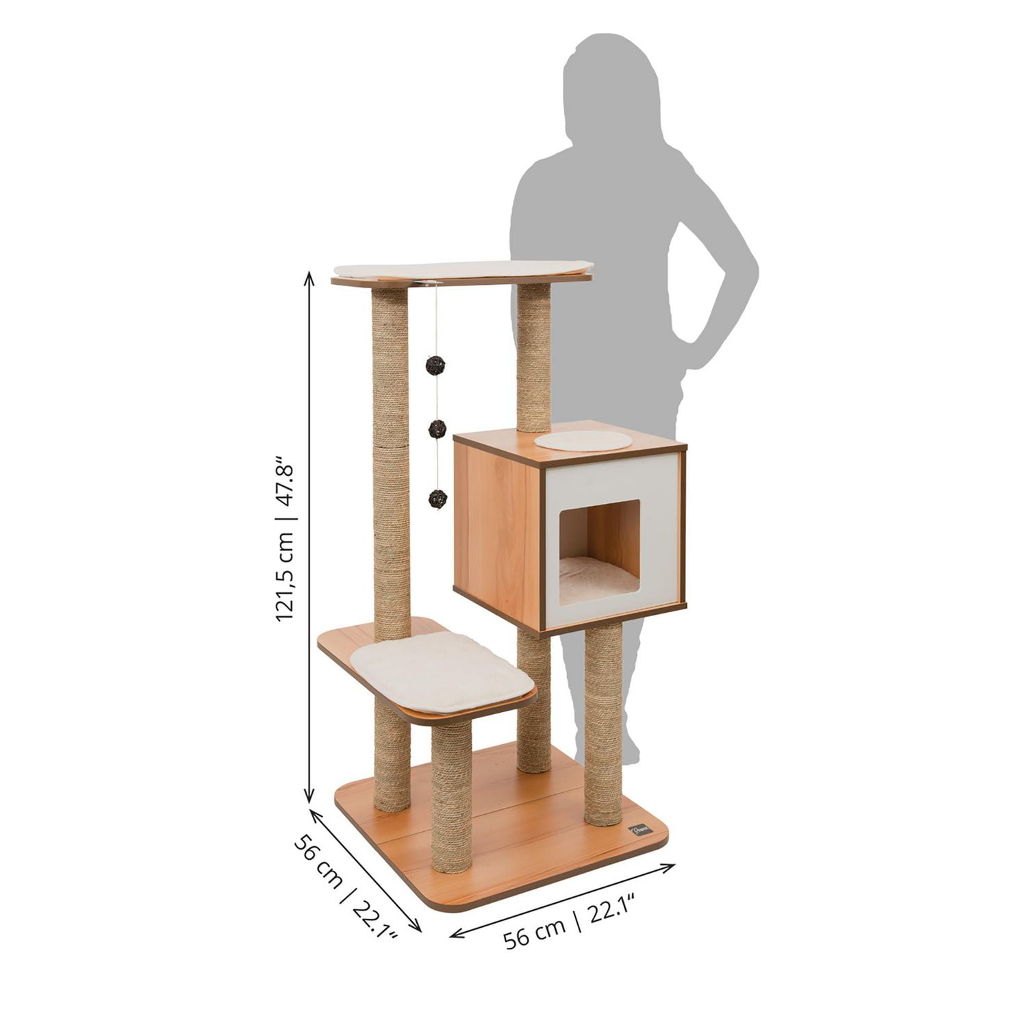 Vesper High Base – Walnut Cat Tree