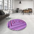 thumbnail image 4 of Ahgly Company Tapis Rond Lavable en Machine Intérieur Transitionnel Violet Violet, 6 Pieds Rond, 4 of 7