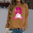 thumbnail image 1 of Jsaierl Chandails en Molleton Cancer du Sein Femmes Sensibilisation au Cancer Hauts T-Shirts Graphiques Léopard Manches Longues Col Rond Pull Cadeaux Inspirants pour Survivante du Cancer, 1 of 5