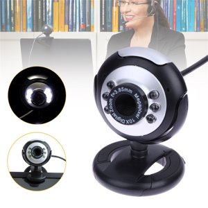 WIFKLSIIPG High-definition Vidéo Webcam Webcam USB 2.0 Caméra numérique avec microphone audio intégré pour ordinateur portable avec ampoule