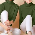 thumbnail image 2 of AherBiu Tops for Women Long Sleeve Basic Layer Fall Knitted T Shirts High Neck Comfy Solid Color Shirt, 2 of 5