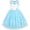 Bleu Unicorn, variante sur Robe de Demoiselle d'Honneur pour Fille, Blanc Cassé, Ceinturée, Mariage, Fête, 8 Ans
