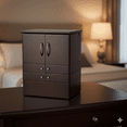 thumbnail image 3 of ViscoLogic Union Beauty Mirrored Jewelry Box with lots of storage | Brown, 3 of 5