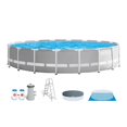 thumbnail image 2 of Intex Prisme 18ft x 42in Piscine hors Sol, Chaises Longues Gonflables (2 Pack) & Refroidisseur, 2 of 8