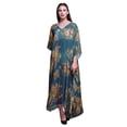 thumbnail image 1 of Bimba Kaftan Floral pour Femmes, Tenue d'Intérieur de Vacances, Robe Maxi, Couvre-Maillot de Plage-S-L, 1 of 5
