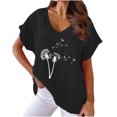 thumbnail image 1 of Birdeem T-Shirts à Col en V pour Femmes Mode Confortable Blouses Féminines Hauts, 1 of 6