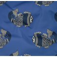 thumbnail image 4 of oneOone Organic Cotton Poplin Twill Fabric Fish Block Printed Craft Fabric BTY 42 Inch Wide, 4 of 4