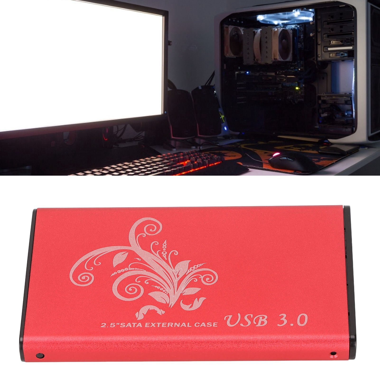 External Hard Drive Enclosure 4TB 2.5in 5Gbps Transmission USB3.0 Aluminium Alloy Plug And Play HDD Enclosure For Laptop Desktop