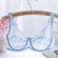 thumbnail image 3 of Soutien-gorge en Dentelle Florale pour Femmes à Col en V, Bretelles Ajustables, à Armatures, Aguichant, 3 of 9