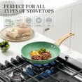 thumbnail image 3 of Innerwell 9.5 Inch Green Nonstick Frying Pan Skillet Bakelite Handle Saute Egg Pan Cookware Fits Various Stoves, 3 of 6