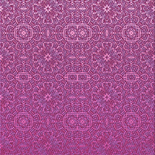 Ahgly Company Machine Washable Indoor Square Transitional Medium Violet Red Pink Area Rugs, 7' Square