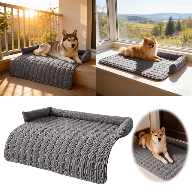Washable Pet Bed Sofa Protector Mat with Soft Warm Cushion for Dogs and Cats Indoor Use
