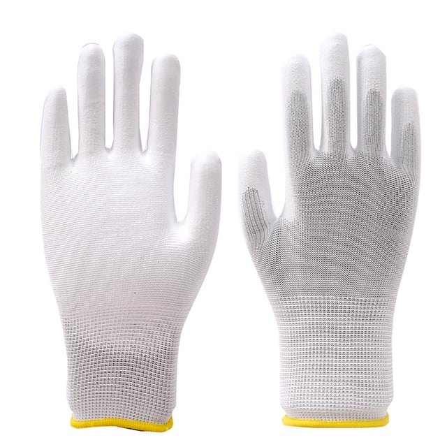 White PU Coated Static Gloves Ideal For Cleanroom Work Hand Comfortable And Durable For Precision Tasks Medium Gloves Rubber Gloves for Cleaning Extra Large Kitchen Rubber Gloves Thick Kitchen Gloves