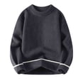 thumbnail image 2 of TIMIFIS Chandail Épais Décontracté pour Homme à Col Rond, Manches Longues, Chandail Extensible Ample, Couleur Unie, pour l'Automne et l'Hiver, Hauts Stylés, 2 of 3